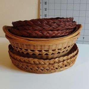 Rustic farmhouse boho wicker bowls